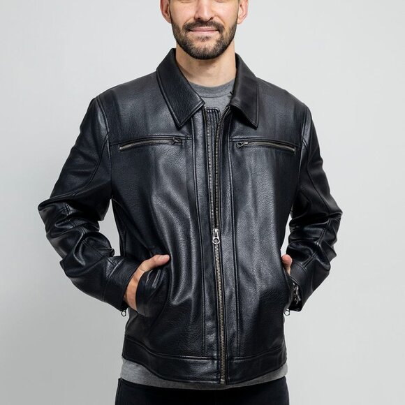 Men's Vegan Faux Leather Jacket